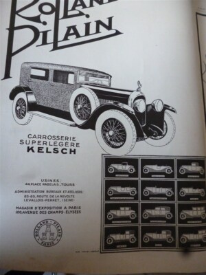 ROLLAND PILAIN Auto + Parfum von ORSAY LE DANDY Pub Papier ILLUSTRATION 1927