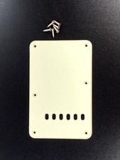 Fender Squier Strat Tremolo Cover Parchment BACKPLATE w/SCREWS Back plate