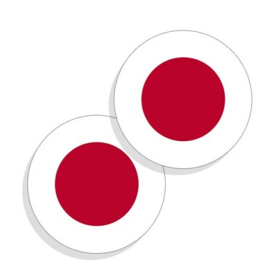 Japan Flag Stickers Flag Decals Vinyl Round Indoor Outdoor Circles 4 Pack Ebay