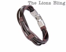 Urban Vintage style Braided Genuine Brown Leather Hemp Cord Bracelet