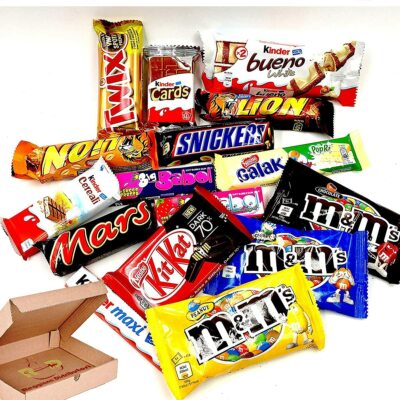 Scatola Box Idee Regalo Compleanno Feste Natale Snack Mars Kinder Ferrero Kitkat