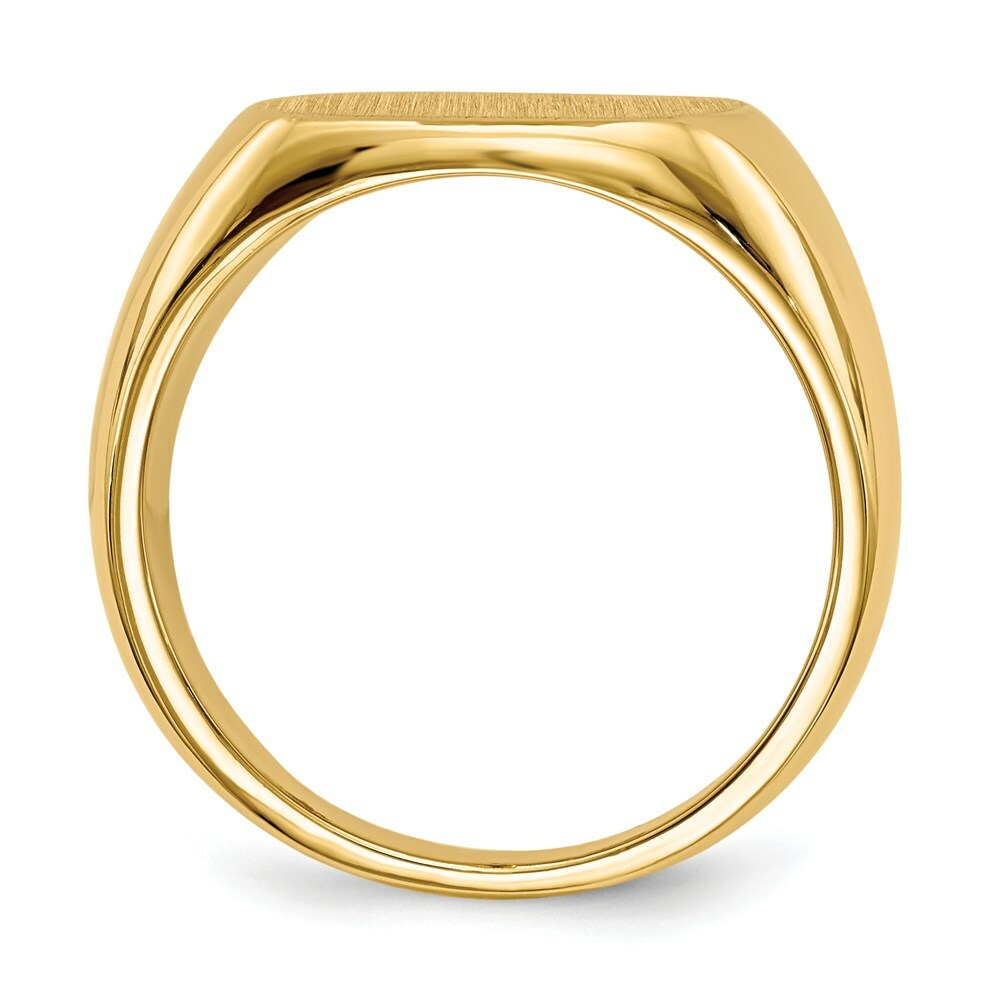 Real 14kt Yellow Gold 13.5x15.0mm Closed Back Mens Signet Real 14kt Yellow Gold 13.5x15.0mm Closed Back Mens Signet
