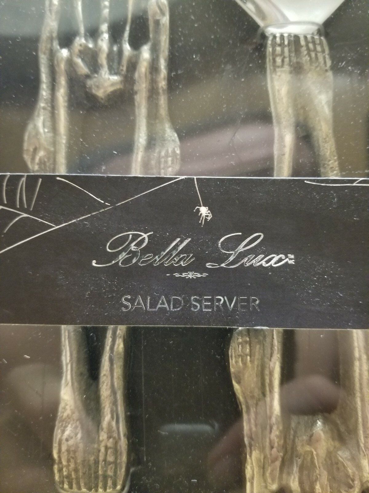 BELLA LUX 2 METAL SILVER SKELETON SALAD SERVERS SET NEW IN BOX eBay