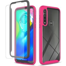 For Motorola Moto G Fast Case, Transparent Cover  Tempered Glass Protector