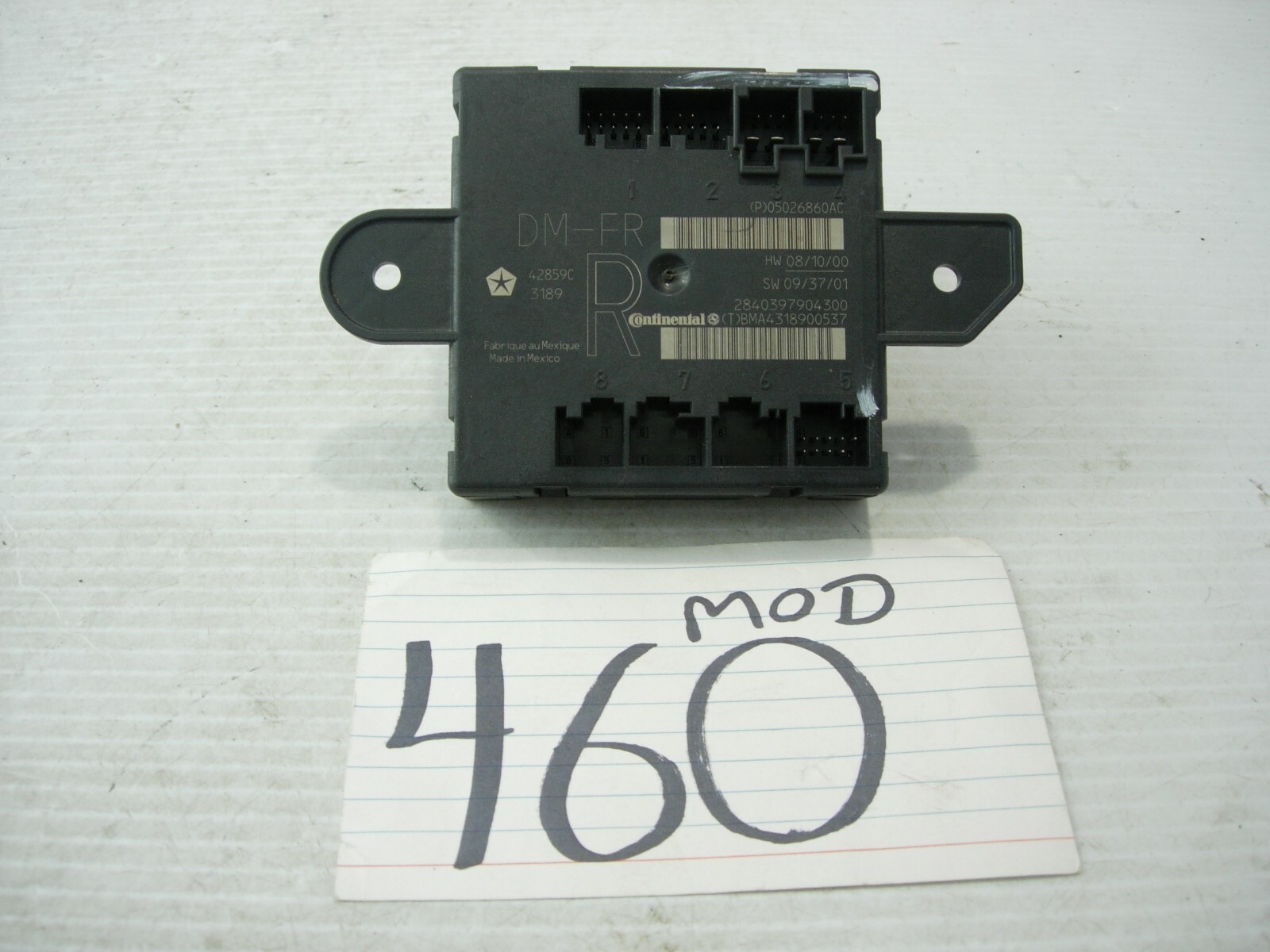 08 09 10 11 12 Dodge Caravan Front Right Door Control Module Computer #460-MOD 