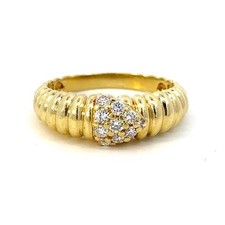 Jose Hess 18K Yellow Gold And Diamond Band Ring Size 8.75 - J073