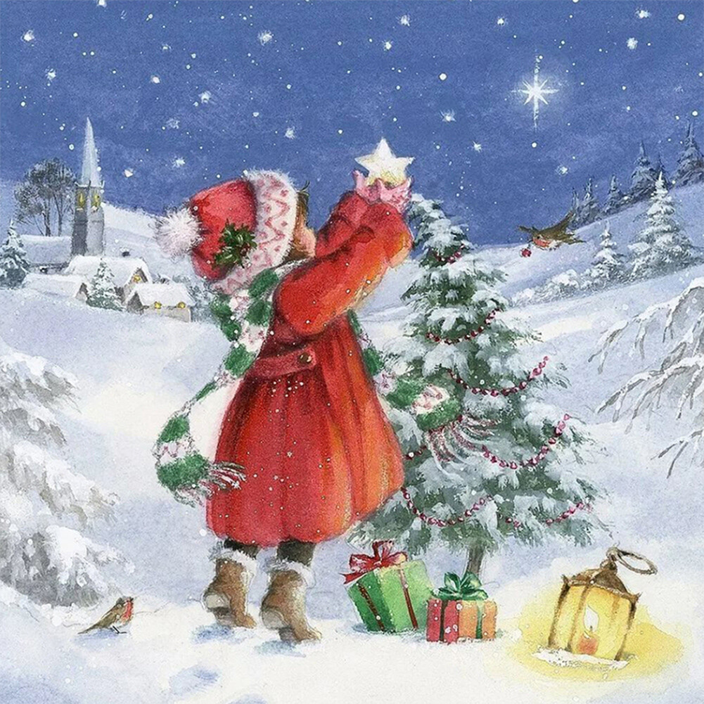 Paint By Numbers Kit On Canvas DIY Oil Art Christmas Picture Home Decor