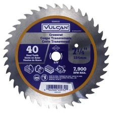 Vulcan Carbide Saw Blade 7 1/4" 40 Teeth Crosscut