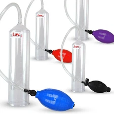 LeLuv EasyOp Penis Pump Bgrip Ball Handle 2.25" Cylinder No Sleeve Choose Color