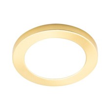 Image of Litecraft Darly Flush Bathroom Ceiling or Wall Light 12 Watt LED - Satin Brass