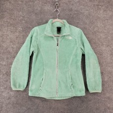 The North Face Jacket Youth Girls Large 14/16 Green Osito Fleece Full Zip w Logo