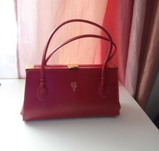 Vtg Mark Logo Monogram KOL Red Handpurse Handbags Clutch Bag  Wallet