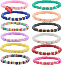 12Pcs Friendship Bracelets Beaded Bracelets Heishi Bracelet Cute Bracelets Stack