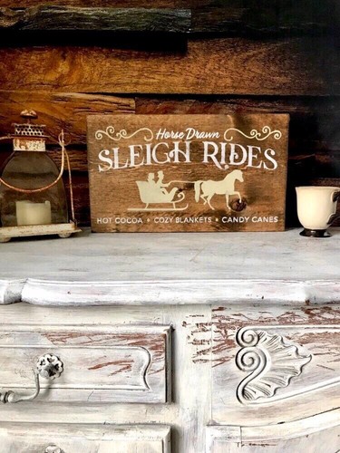Christmas Sign / Christmas Decor / Sleigh Rides Sign / Rustic Christmas Sign / - Picture 10 of 10