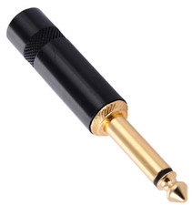 REAN / NEUTRIK NYS224BG 1/4" Mono Male Cable Mount Plug - BLK  GOLD