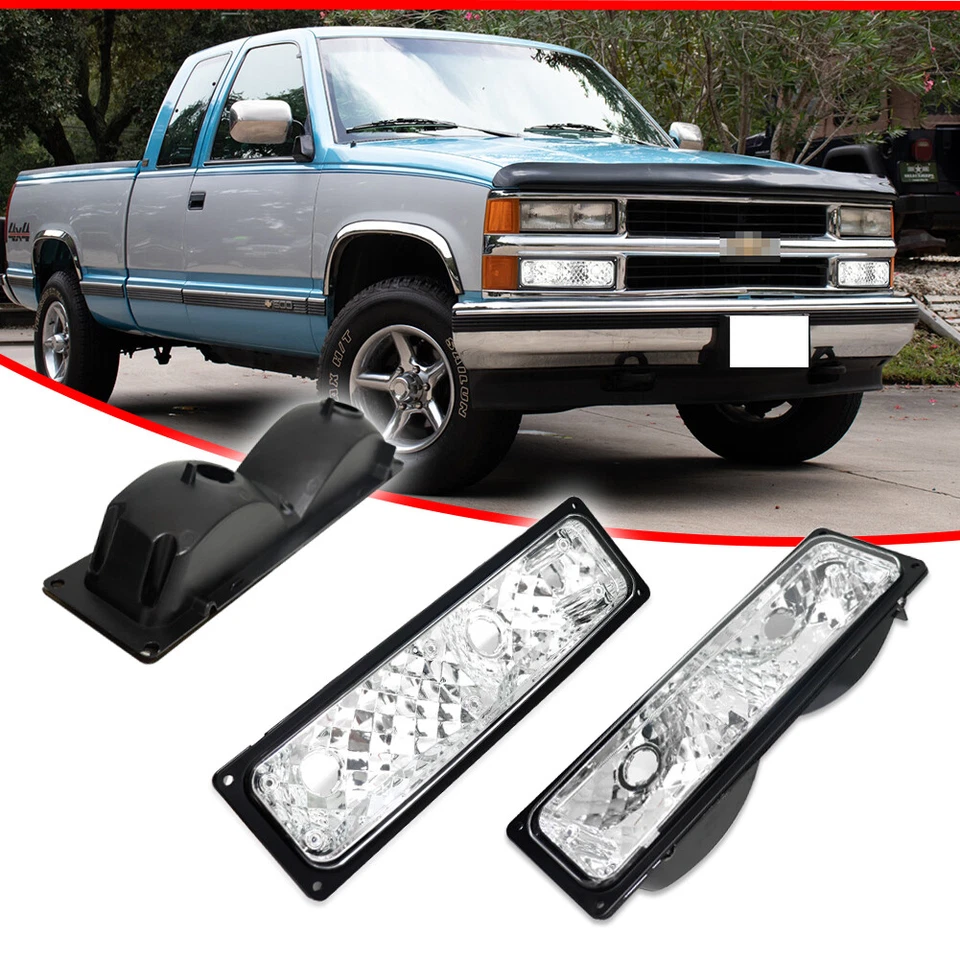 Luces de señalización de estacionamiento de esquina cromadas para camioneta GMC Chevy C/K 1500/2500/3500 88-98 Foto 2 de 4