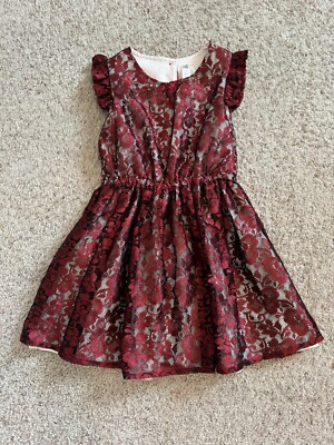 Girls Size small 5/6 fancy red dress