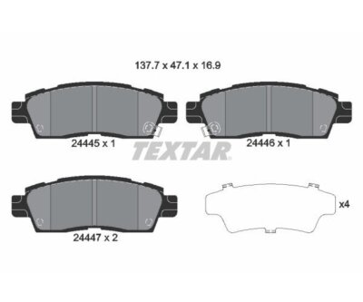 Brake pad set, disc brake Textar 2444501 for Chevrolet