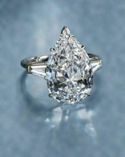 3.30 Carat CZ White Pear Shaped CZ Wedding Women's Ring Pure 925 Sterling Silver