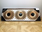 Decorative Hanging Sunburst Mirrors Round Mid Century Modern Style Set Of 3 NEW