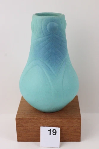 #20 one Van briggle pottery Ming blue  bottle vase 6"  tall