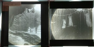 Mother Shipton's Cave & Calcified Gloves 2x Old Glass Magic Lantern Slides
