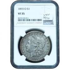 1893-O Morgan Dollar VF35 NGC Key Date!
