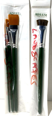 Plaid One Stroke Donna Dewberry Gold Nylon Paint Brush Set Of 3 #1171 & #1172