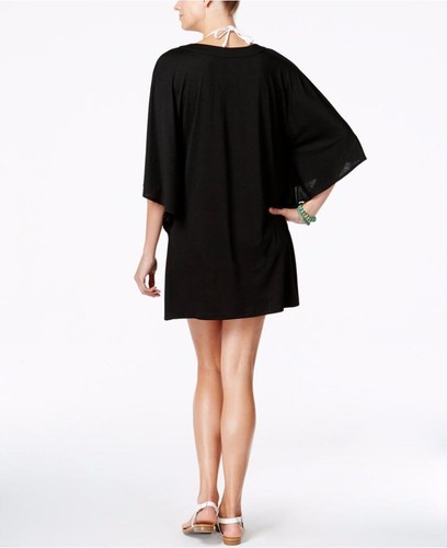 Dotti Small Solid Black Beaded Swimsuit Cover-Up $58 NWT Small - Picture 2 of 8