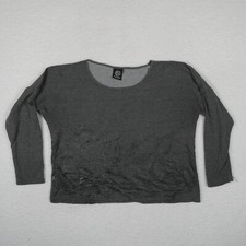Vintage Bobeau Top Women Size M Gray Long Sleeve Made in USA