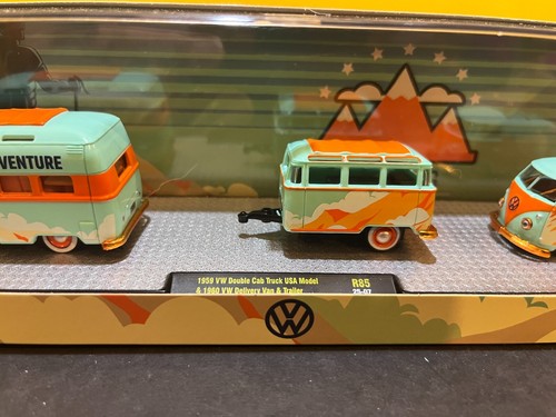 1/64 M2 3 CAR SET CHASE 1959 VOLKSWAGEN DOUBLE CAB & 1960 VW DELIVERY & TRAILER - Picture 3 of 5