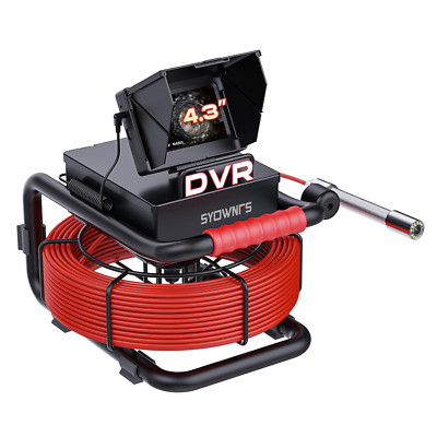 100FT Waterproof Sewer Camera with 4.3'' Screen & LED Lights for Plumbing