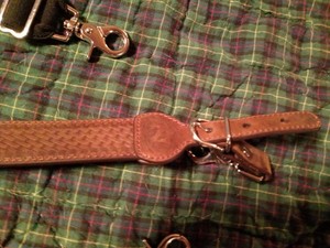 *Nocona*  BROWN Leather SUSPENDERS -- Western - XXLarge 
