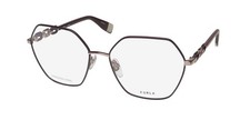 NEW FURLA VFU542 EYEWEAR BROWN OVERSIZED WOMENS 54-16-135 FULL-RIM 0E59 METAL 