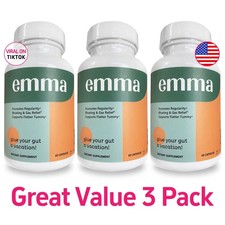 3 Pack Emma Gut Health Supplement 180 Capsules for Bloating Relief  Leaky Gut