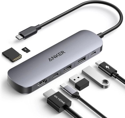 Anker 7-In-1 USB-C Hub Mit 4K@60Hz HDMI, 85W Power Delivery, Usb-A/C-3.0-Ports U