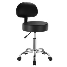 Heavy-Duty Rolling Stool Chair, 450 LBS Capacity, Height Adjustable, Black