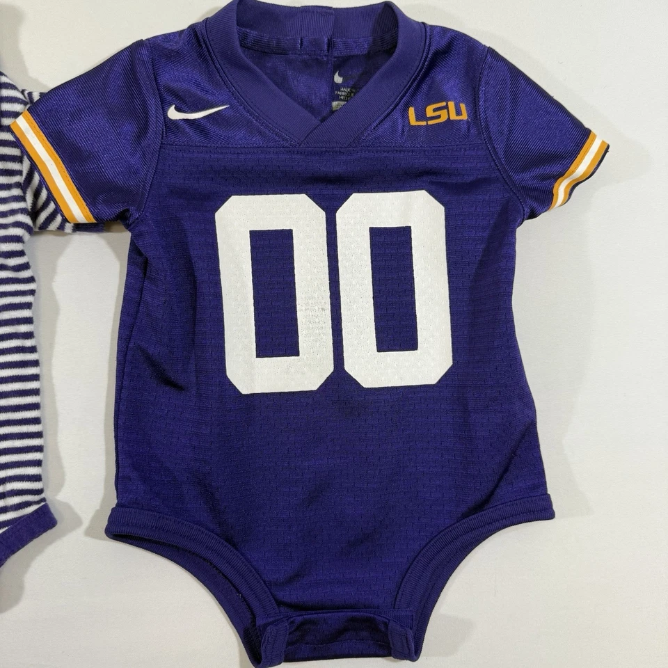 LSU Tigers Baby Clothes Size 0-3 Months Nike Jersey Mixed Lot Of 4 - Image 2 of 4
