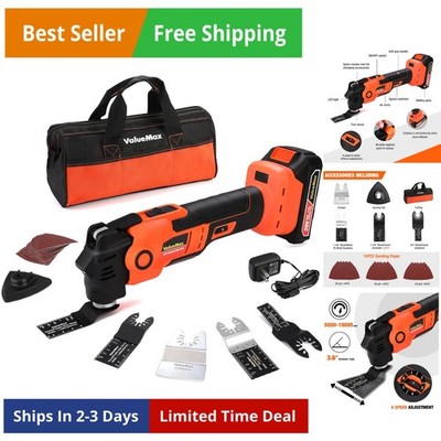 20V Cordless Oscillating Tool with Battery, 3.6°Oscillation Angle Oscillating...