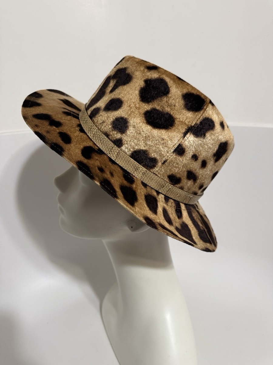 Dolce & Gabbana SS2005 Leopard Print Velveteen Hat 57 View 2