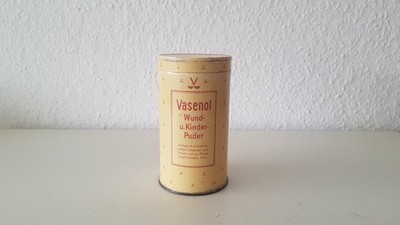 Alte Vasenol Kinderpuder Blechdose