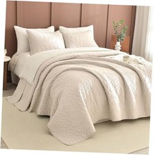 California King Quilt Set 128"x Extra Wide Super King 128"x120" Wheat Leaves