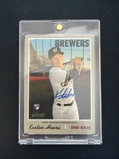 Keston Hiura 2019 Topps Heritage Real One Auto rookie card RC #ROA-KH Brewers