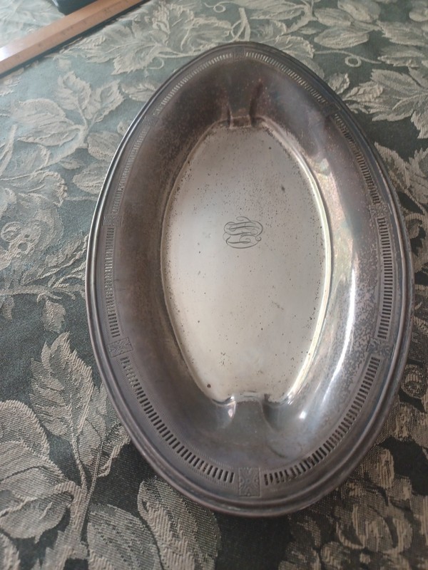 Webster Sterling Silver serving bread, Veggie  Oval  tray