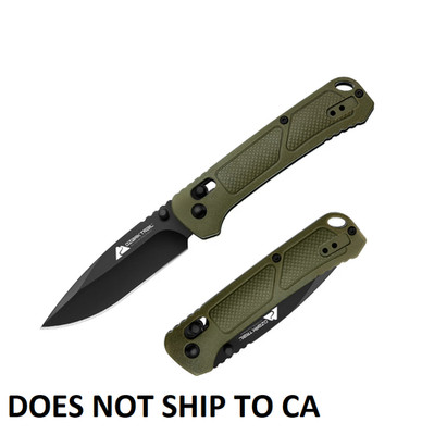 Ozark Trail 7.5 inch Folding Knife,D2 Blade,Ball Bearing,OD Green Handle, Slide