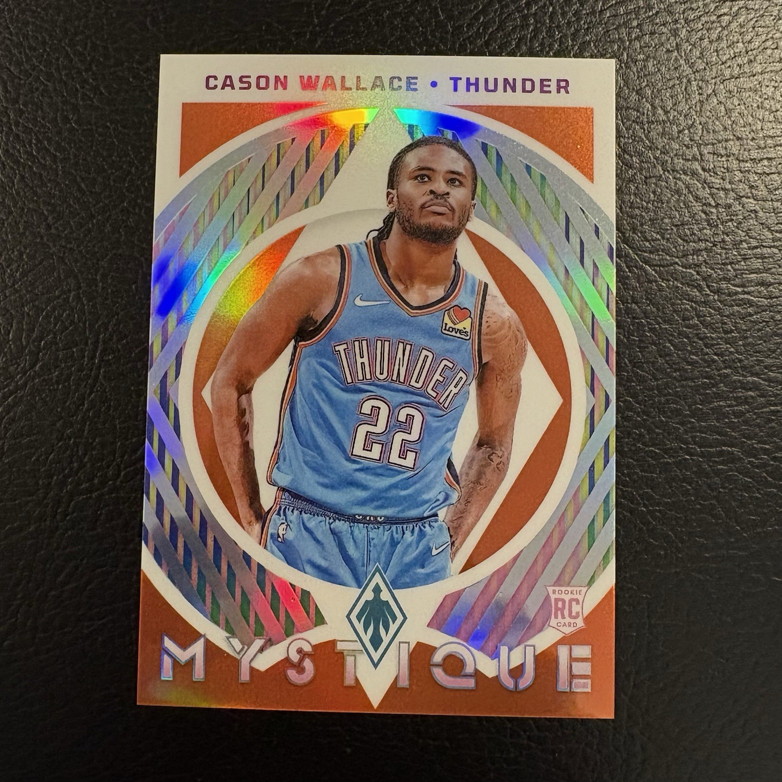 2023-24 Panini Phoenix Cason Wallace /49 Mystique Orange RC OKC Rookie Mint