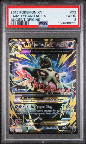2015 Pokemon Xy Ancient Origins M Tyranitar EX #92 Ancient Origins Fa PSA 2
