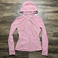 Lululemon Women's Define Hooded Jacket Nulu Full Zip Thumbholes Size 6 Pink Rose