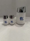 Vintage Cornflower Blue Opal Milk Glass Salt/Pepper Shaker And Sugar Pourer