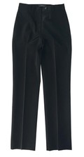 PRADA Black Poly Gabardine Stretch Twill Sleek Menswear-Style Pants Womens IT 38